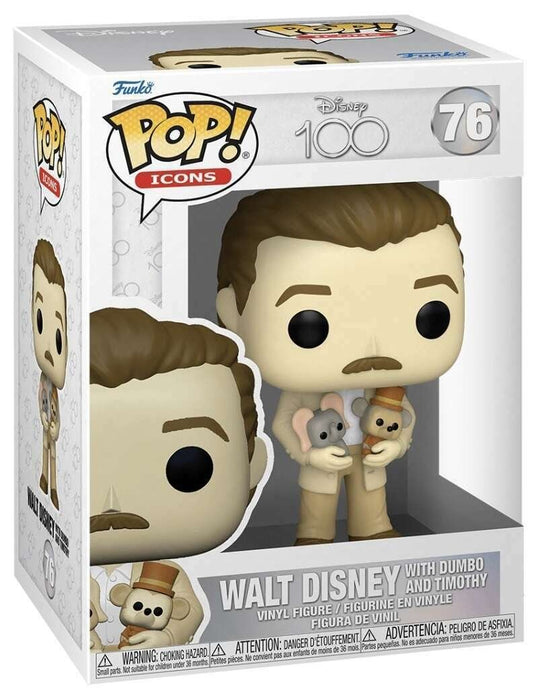 Disney 100: Walt Disney And Dumbo And Timothy Plush #76 - In Box - Funko Pop