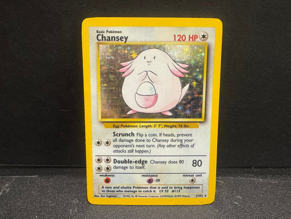 Chansey 3/102 (Holo) - Base Set - Moderately Played