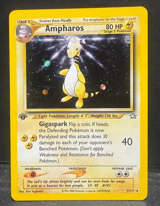 Ampharos 1/111 1ST Edition - Neo Genesis - Near Mint