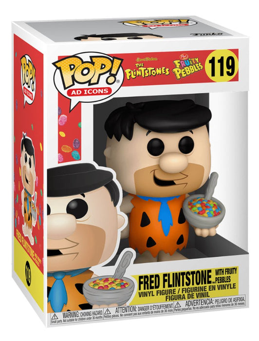 The Flintstones Fruity Pebbles: Fred Flintstone With Fruity Pebbles #119 - With Box - Funko Pop