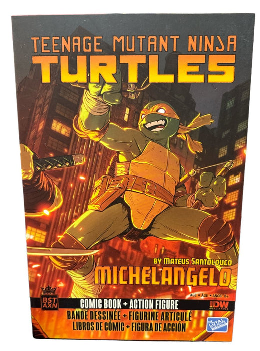 Teenage Mutant Ninja Turtles Michelangelo Action Figure + Comic Book - New - Toys And Collectibles