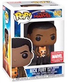 Marvel Captain Marvel: Nick Fury With Goose The Cat #447 (Marvel Collector Corps Exclusive) - In Box - Funko Pop