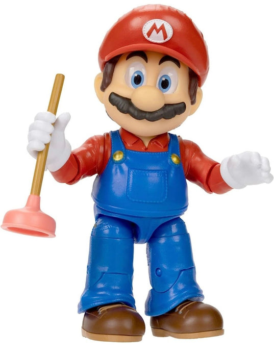 The Super Mario Bros. Movie: Mario Figure with Plunger Accessory Series 1 (New) - Toys