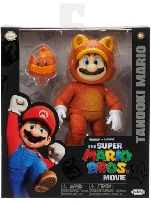 The Super Mario Bros. Movie: Tanooki Mario Figure with Leaf Accessory Series 2 (New) - Toys