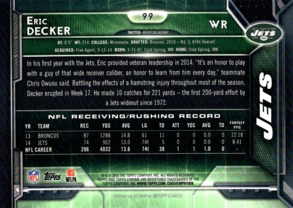 2015 Topps: Eric Decker (Holo) #99