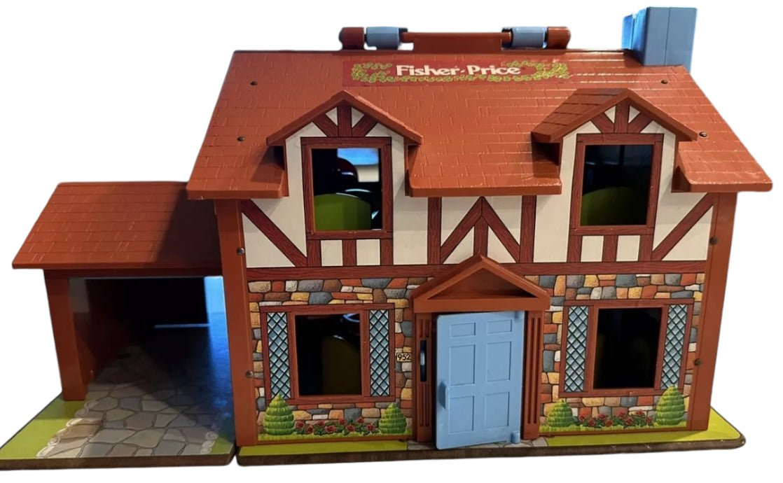 1985 Fisher Price Little People Unfolding Tudor House - Pre-Owned - Toys