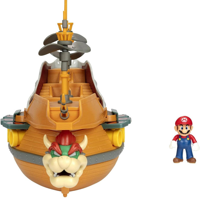 Super Mario Deluxe Bowser's Air Ship Playset with Mario Action Figure (New) - Toys