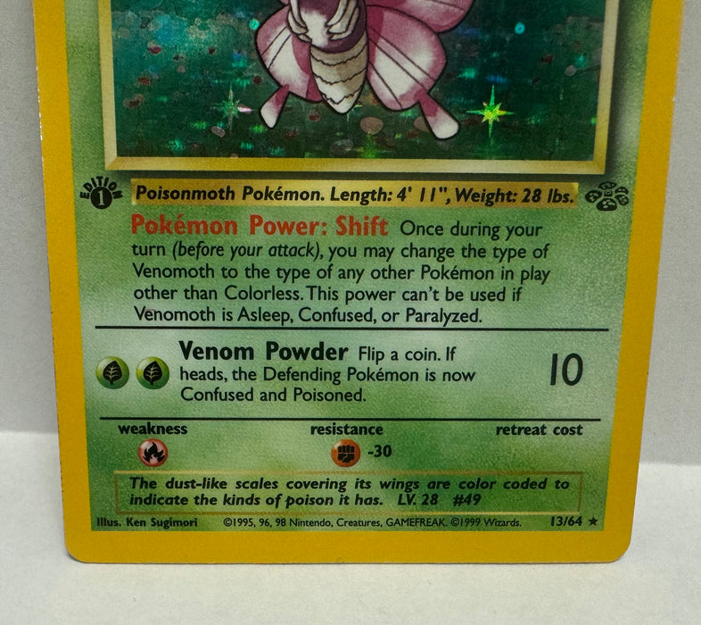 Venomoth 13/64 1ST Edition - Jungle (JU) - Lightly Played