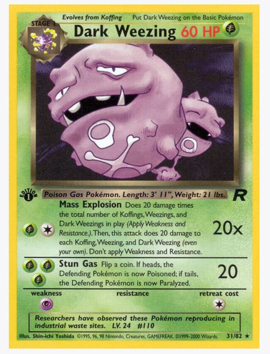 Dark Weezing 31/82 - 1ST Edition - Team Rocket (TR)