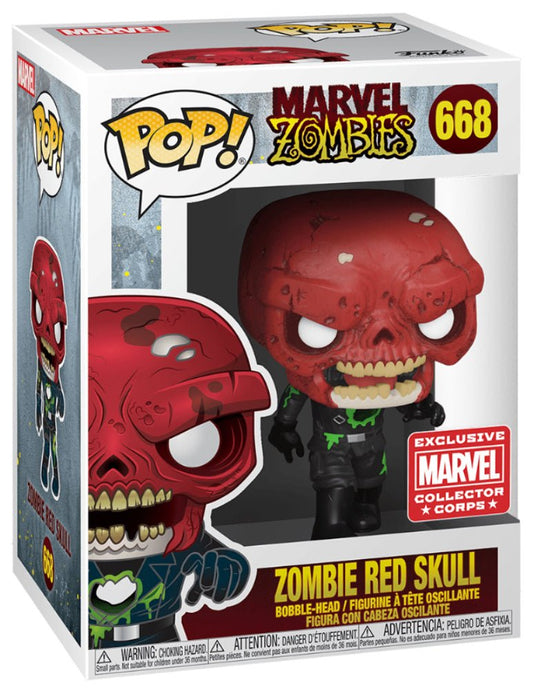 Marvel Zombies: Zombie Red Skull #668 (Marvel Collector Corps Exclusive) - In Box - Funko Pop