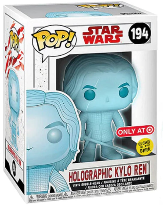 Star Wars: Holographic Kylo Ren #194 (Target Exclusive) (Glow In The Dark) - With Box - Funko Pop