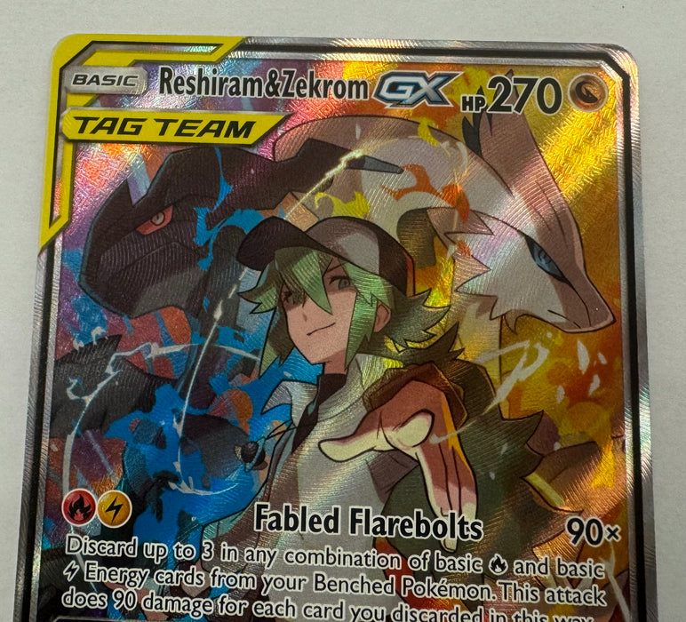 Reshiram & Zekrom GX 222/236 (Full Art) - SM - Cosmic Eclipse (SM12) - Lightly Played