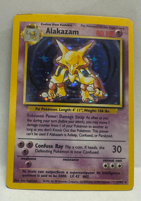 Alakazam 1/102 - Base Set (BS) Moderately Played