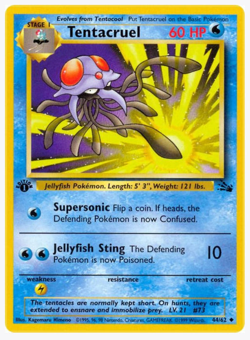 Tentacruel 44/62 (1ST Edition) - Fossil (FO)