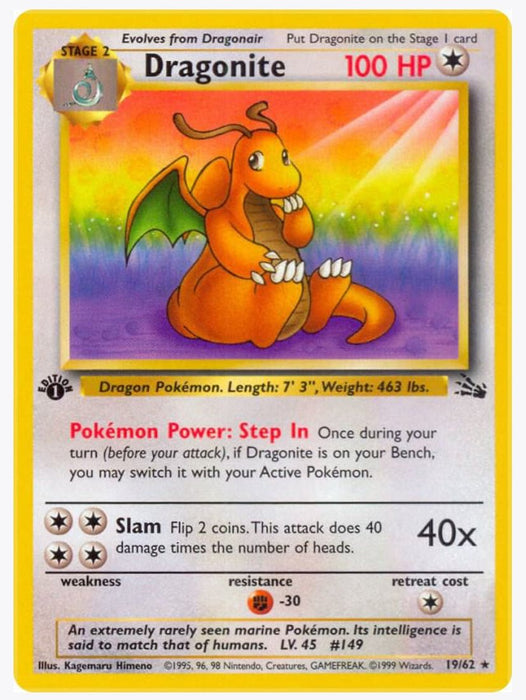 Dragonite 19/62 1ST Edition - Fossil - Lightly Played