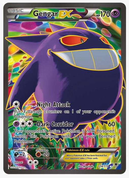 Gengar EX 114/119 (Full Art) - XY - Phantom Forces (PHF) - Lightly Played