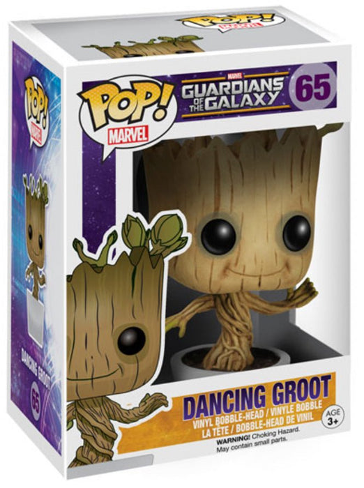 Marvel Guardians Of The Galaxy: Dancing Groot #65 (White Pot) - In Box - Funko Pop