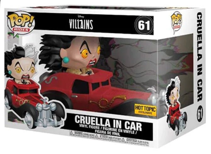 Disney Villains: Cruella In Car #61 (Hot Topic Exclusive) - In Box - Funko Pop