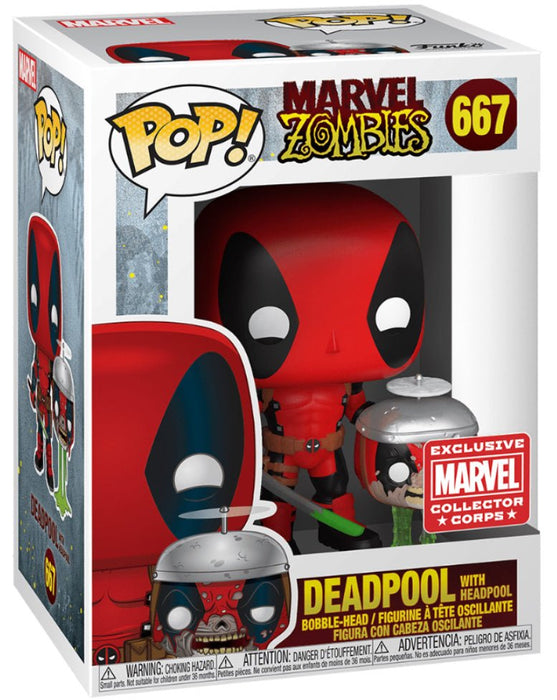 Marvel Zombies: Deadpool With Headpool #667 (Marvel Exclusive) - With Box - Funko Pop