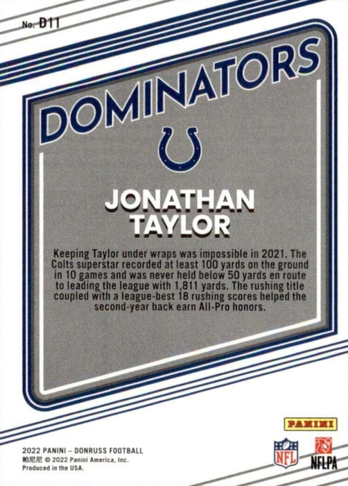 2022 Panini Donruss: Jonathan Taylor #D11