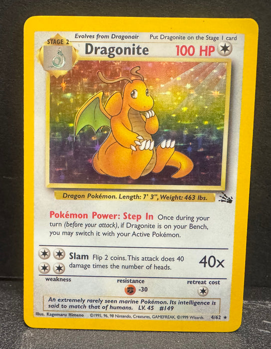 Dragonite 4/62 (Holo) - Fossil - Moderately Played