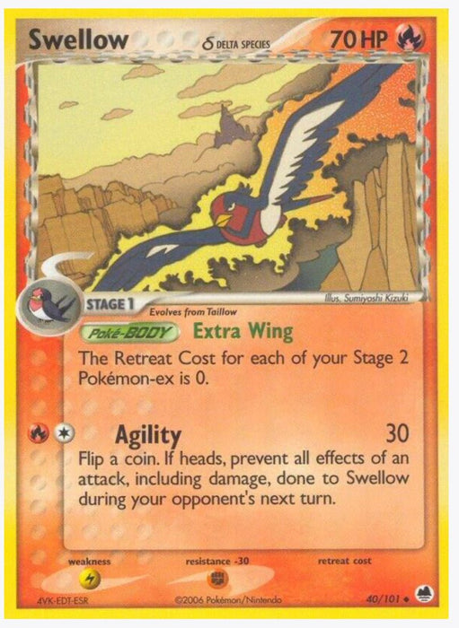 Swellow (Delta Species) 40/101 - Dragon Frontiers (DF)