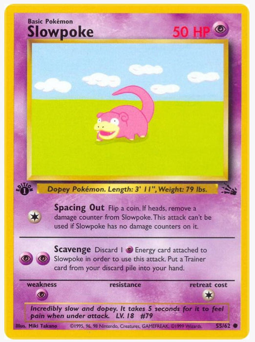 Slowpoke 55/62 (1ST Edition) - Fossil (FO)