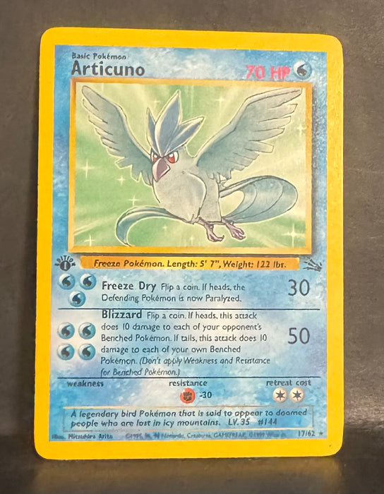 Articuno 17/62 1ST Edition - Fossil - Lightly Played