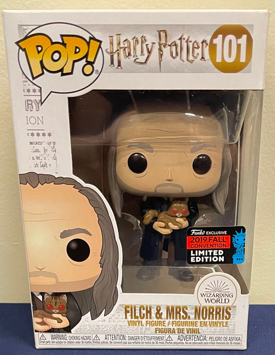 Harry Potter: Filch & Mrs. Norris #101 (2019 Fall Convention Limited Edition) - In Box - Funko Pop