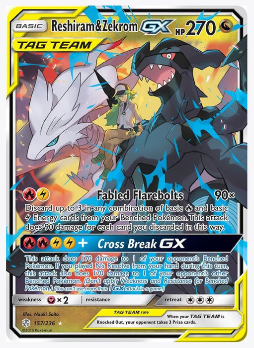 Reshiram & Zekrom GX - SM - Cosmic Eclipse (SM12) - Mint