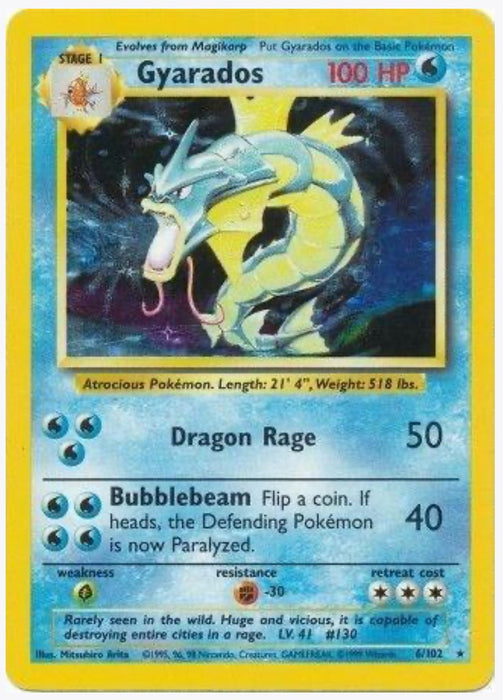 Gyarados 6/102 - Base Set (BS) - Lightly Played