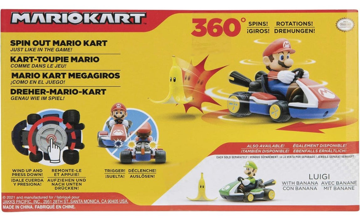 Mariokart Mario Racer Vehicle Spin Out 2.5" (New) - Toys