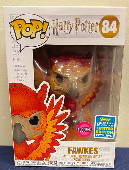 Harry Potter: Fawkes #84 (Flocked) (2019 Summer Convention Exclusive) - With Box - Funko Pop