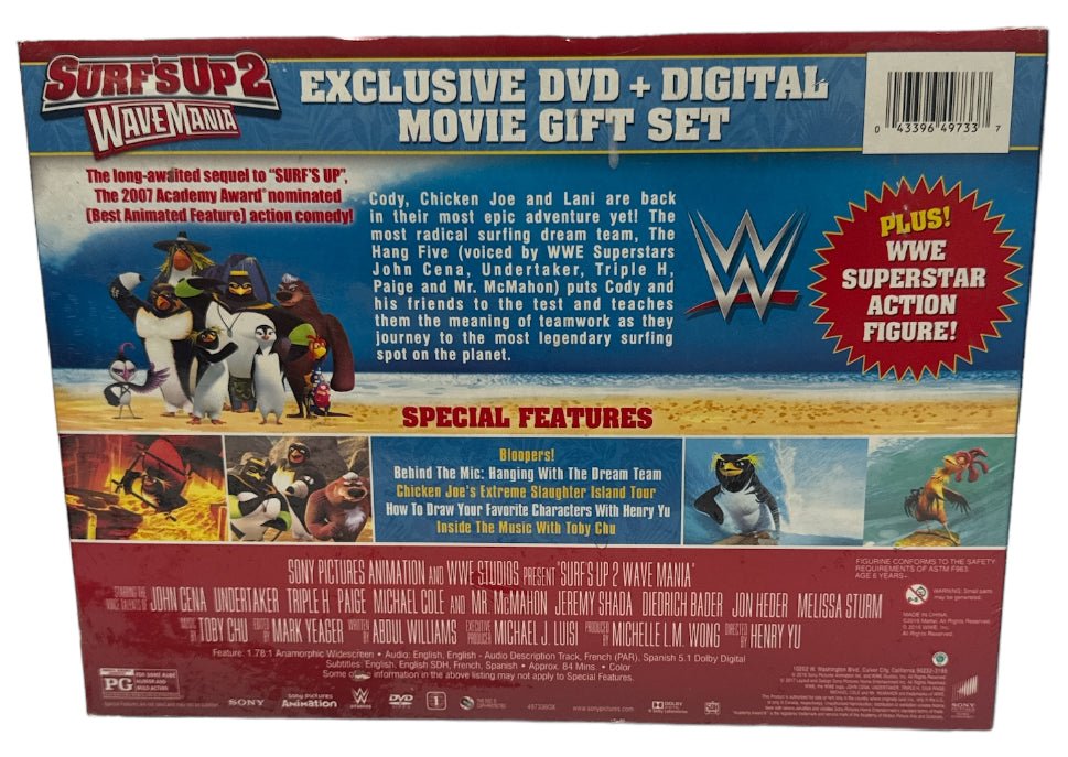 WWE Studios Surf’s Up 2 Wave Mania Plus WWE John Cena Action Figure - New - Toys