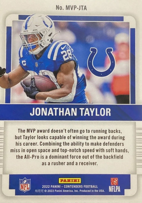 2022 Panini Contenders: Jonathan Taylor #MVP-JTA (Green)