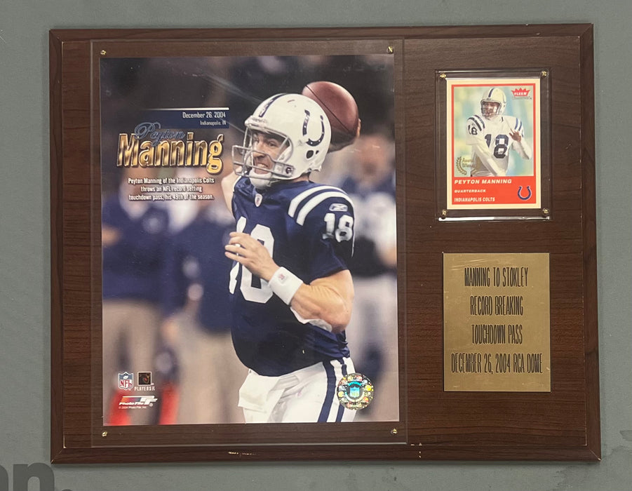 Payton Manning Record Breaking Touchdown Passes Plaque