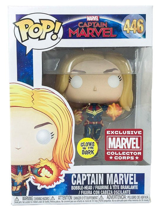 Marvel Captain Marvel: Captain Marvel #446 (Glows In The Dark) (Marvel Collector Corps Exclusive) - In Box - Funko Pop