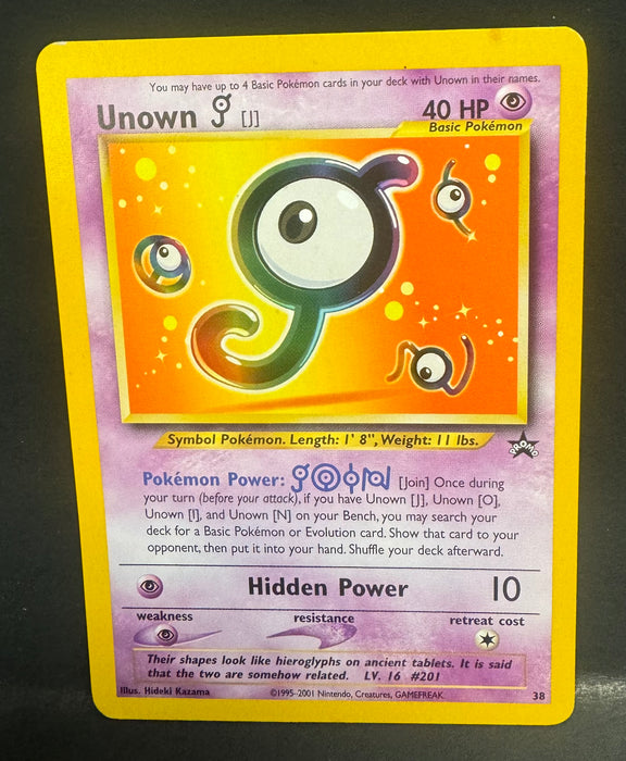 Unown [J] #38 - WoTC Promo (PR) - Moderately Played