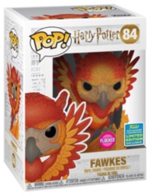 Harry Potter: Fawkes #84 (Flocked) (2019 Summer Convention Exclusive) - With Box - Funko Pop