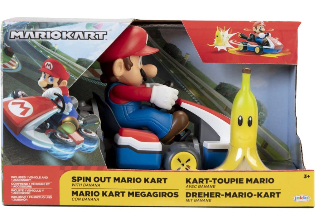 Mariokart Mario Racer Vehicle Spin Out 2.5" (New) - Toys