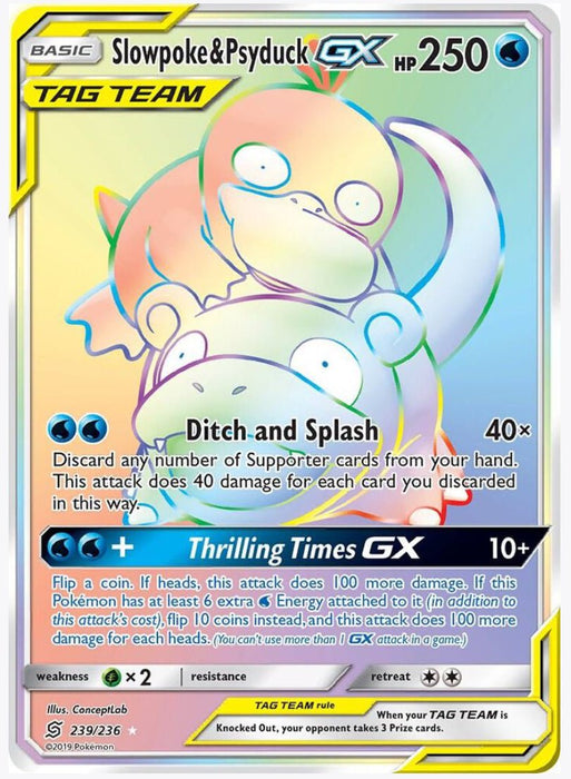 Slowpoke & Psyduck GX (Secret) 239/236 - SM - Unified Minds (SM11) - Moderately Played