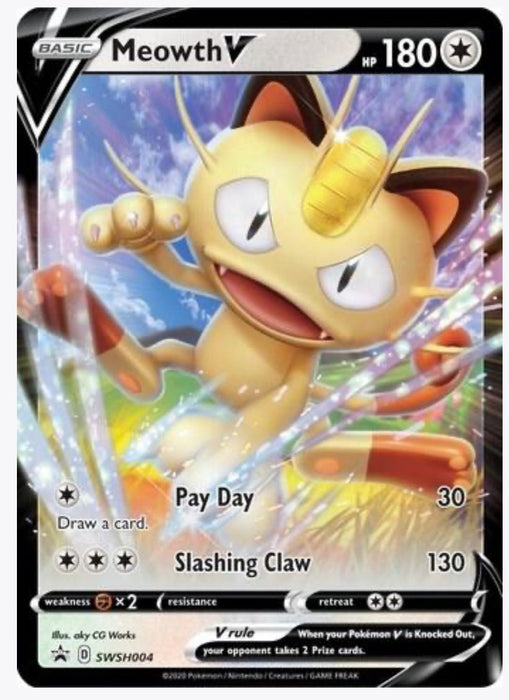 Meowth V - SWSH004 - SWSH: Sword & Shield Promo Cards (SWSD)