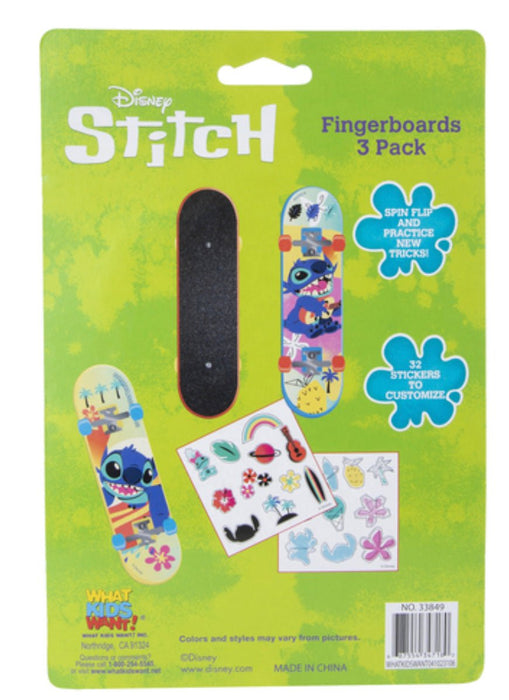 Disney Stitch Fingerboards With Stickers 3-Count (New) - Toys