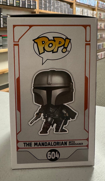 Star Wars: The Mandalorian With Darksaber #604 (Glows In The Dark) (Gamestop Exclusive) - In Box - Funko Pop