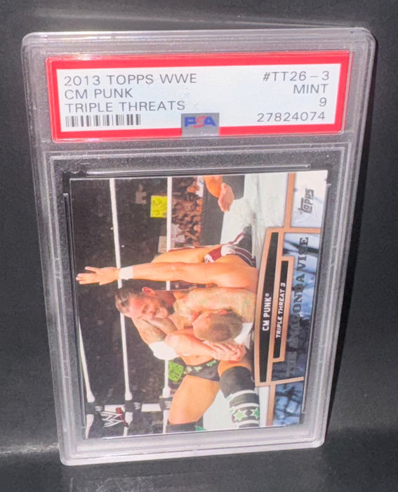 2013 Topps WWE CM Punk Triple Threats - PSA Graded 9