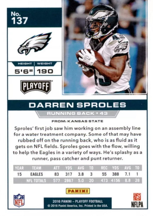 2016 Panini Playoff: Darren Sproles #137