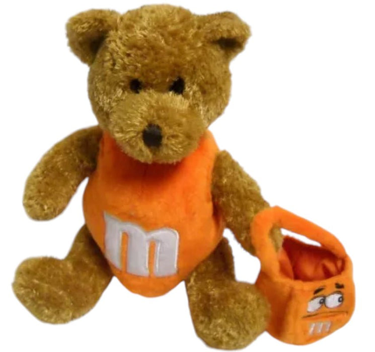 M&M Orange Bear With Trick R Treat Bag 9” Plush - Pre-Owned - Toys