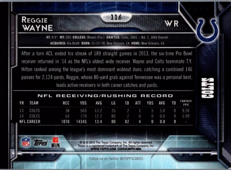 2015 Topps: Reggie Wayne #116