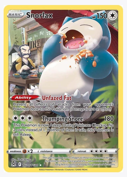 Snorlax TG10/TG30 - SWSH11: Lost Origin Trainer Gallery - Near Mint