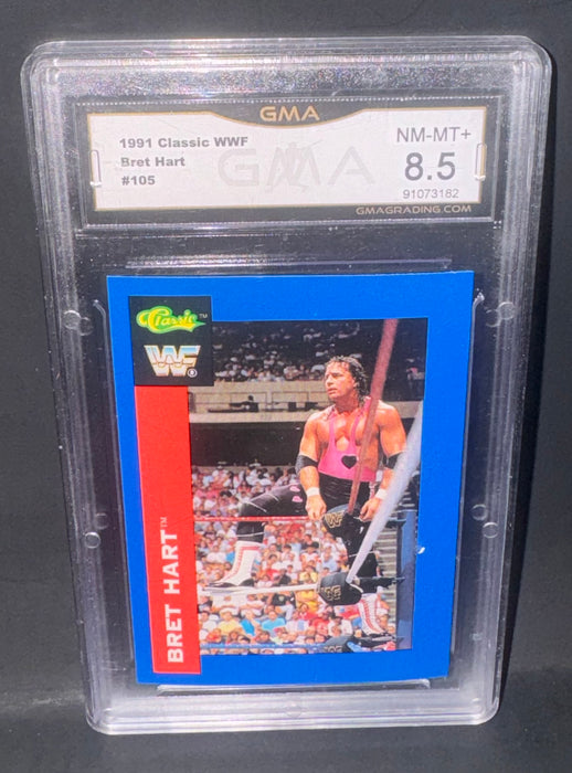 1991 Classic WWF Bret Hart #105 - GMA Gradrd 8.5